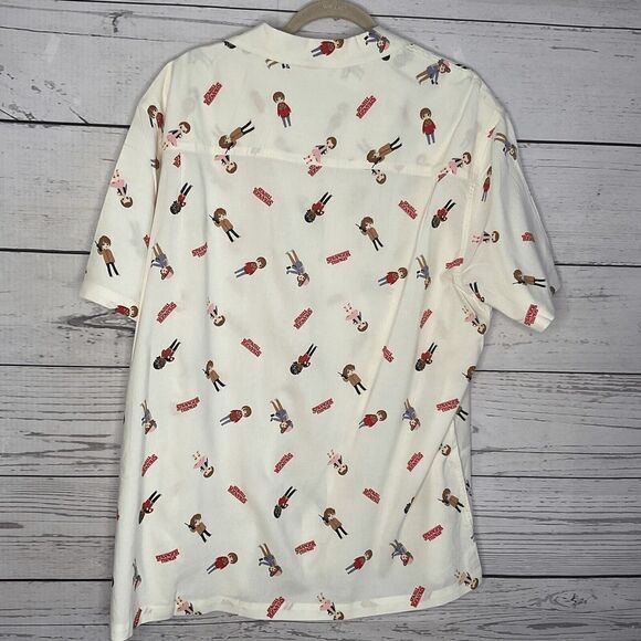 Stranger Things Mens 2X‎ Netflix Hopper Short Sleeve White Shirt Button Down - Picture 7 of 11